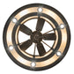 Meyda Lighting Smythe Craftsman 49" 12-Light Natural Iron Chandelier With Beige Sahara Taupe Idalight Shade and Fan