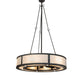 Meyda Lighting Smythe Craftsman 49" 12-Light Natural Iron Chandelier With Beige Sahara Taupe Idalight Shade and Fan