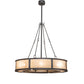 Meyda Lighting Smythe Craftsman 49" 12-Light Natural Iron Pendant Light With Beige Sahara Taupe Idalight Shade