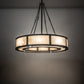 Meyda Lighting Smythe Craftsman 49" 12-Light Natural Iron Pendant Light With Beige Sahara Taupe Idalight Shade