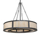 Meyda Lighting Smythe Craftsman 49" 12-Light Natural Iron Pendant Light With Beige Sahara Taupe Idalight Shade