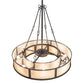 Meyda Lighting Smythe Craftsman 49" 12-Light Natural Iron Pendant Light With Beige Sahara Taupe Idalight Shade