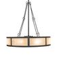 Meyda Lighting Smythe Craftsman 49" 12-Light Natural Iron Pendant Light With Beige Sahara Taupe Idalight Shade