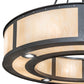 Meyda Lighting Smythe Craftsman 49" 12-Light Natural Iron Pendant Light With Beige Sahara Taupe Idalight Shade
