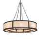 Meyda Lighting Smythe Craftsman 49" 12-Light Natural Iron Pendant Light With Beige Sahara Taupe Idalight Shade