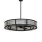 Meyda Lighting Smythe Craftsman 56" 15-Light Old Wrought Iron Chandelier With Clear Rainstone Idalight Shade and Fan