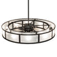 Meyda Lighting Smythe Craftsman 56" 15-Light Old Wrought Iron Chandelier With Clear Rainstone Idalight Shade and Fan