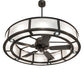 Meyda Lighting Smythe Craftsman 56" 15-Light Old Wrought Iron Chandelier With Clear Rainstone Idalight Shade and Fan