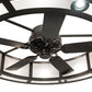 Meyda Lighting Smythe Craftsman 56" 15-Light Old Wrought Iron Chandelier With Clear Rainstone Idalight Shade and Fan