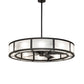 Meyda Lighting Smythe Craftsman 56" 15-Light Old Wrought Iron Chandelier With Clear Rainstone Idalight Shade and Fan