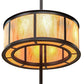 Meyda Lighting Smythe Craftsman 56" 16-Light 2-Tier Cafe Noir Chandelier With Randsburg Rock Idalight Shade Glass and Fan