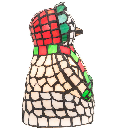 Meyda Lighting Snow Woman 9" Accent Table Lamp With Multi-Colored Shade Glass