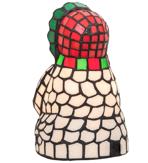 Meyda Lighting Snow Woman 9" Accent Table Lamp With Multi-Colored Shade Glass