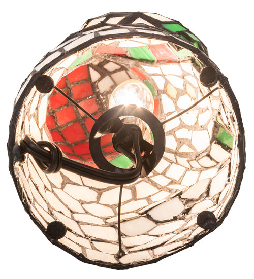 Meyda Lighting Snow Woman 9" Accent Table Lamp With Multi-Colored Shade Glass