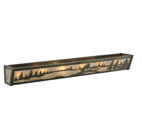 Meyda Lighting Snowborder 36" 6-Light Antique Copper Vanity Light With Silver Mica Shade Glass