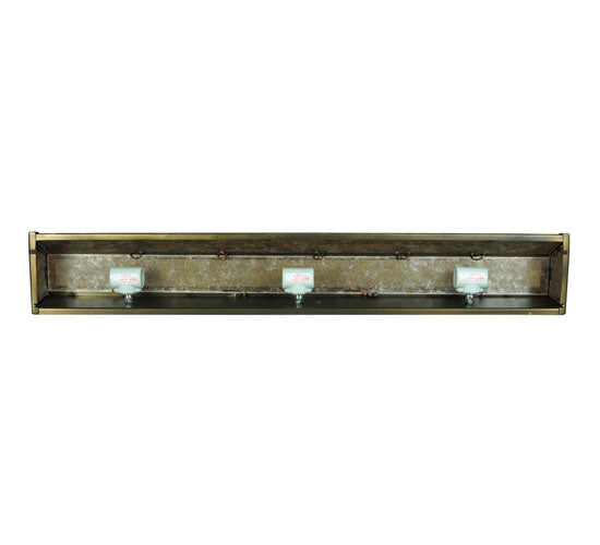 Meyda Lighting Snowborder 36" 6-Light Antique Copper Vanity Light With Silver Mica Shade Glass