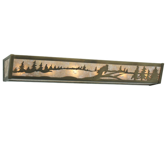 Meyda Lighting Snowborder 36" 6-Light Antique Copper Vanity Light With Silver Mica Shade Glass