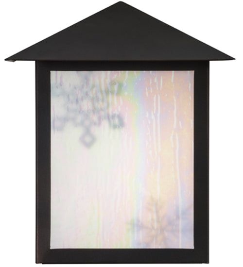 Meyda Lighting Snowflake 11" Mahogany Bronze Wall Sconce With White Iridescent Shade Glass