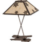 Meyda Lighting Snowflake 28" Mahogany Bronze Table Lamp With Beige Sahara Taupe Shade Glass