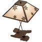 Meyda Lighting Snowflake 28" Mahogany Bronze Table Lamp With Beige Sahara Taupe Shade Glass