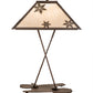 Meyda Lighting Snowflake 28" Mahogany Bronze Table Lamp With Beige Sahara Taupe Shade Glass