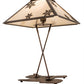 Meyda Lighting Snowflake 28" Mahogany Bronze Table Lamp With Beige Sahara Taupe Shade Glass