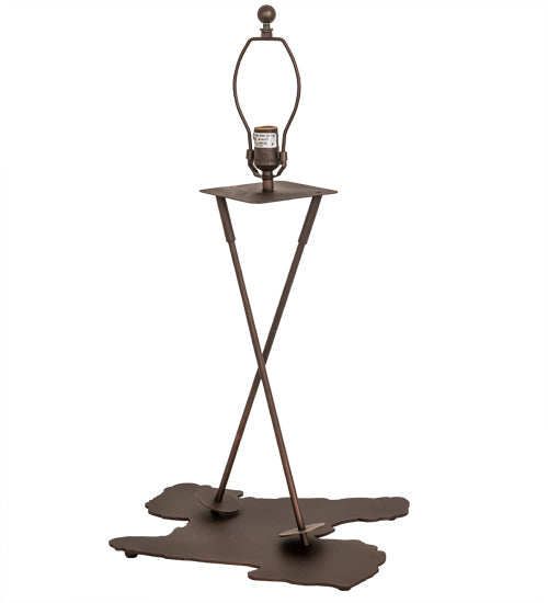 Meyda Lighting Snowflake 28" Mahogany Bronze Table Lamp With Beige Sahara Taupe Shade Glass