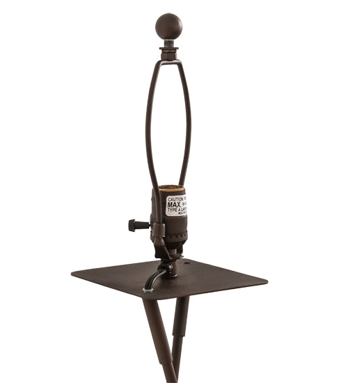 Meyda Lighting Snowflake 28" Mahogany Bronze Table Lamp With Beige Sahara Taupe Shade Glass