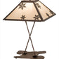 Meyda Lighting Snowflake 28" Mahogany Bronze Table Lamp With Beige Sahara Taupe Shade Glass