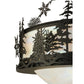 Meyda Lighting Snowflake 32" 3-Light Oil Rubbed Bronze Inverted Pendant Light With Iridescent White Shade Glass