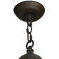 Meyda Lighting Snowflake 32" 3-Light Oil Rubbed Bronze Inverted Pendant Light With Iridescent White Shade Glass
