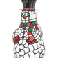 Meyda Lighting Snowman 14" Accent Table Lamp With Multi-Colored Shade Glass
