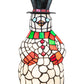 Meyda Lighting Snowman 14" Accent Table Lamp With Multi-Colored Shade Glass
