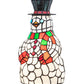 Meyda Lighting Snowman 14" Accent Table Lamp With Multi-Colored Shade Glass