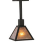 Meyda Lighting Soffe 11" Dark Roast Pendant Light With Silver Mica Shade Glass
