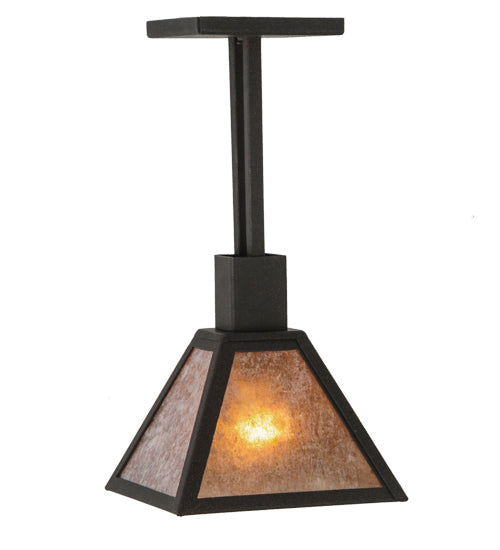 Meyda Lighting Soffe 11" Dark Roast Pendant Light With Silver Mica Shade Glass