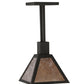 Meyda Lighting Soffe 11" Dark Roast Pendant Light With Silver Mica Shade Glass