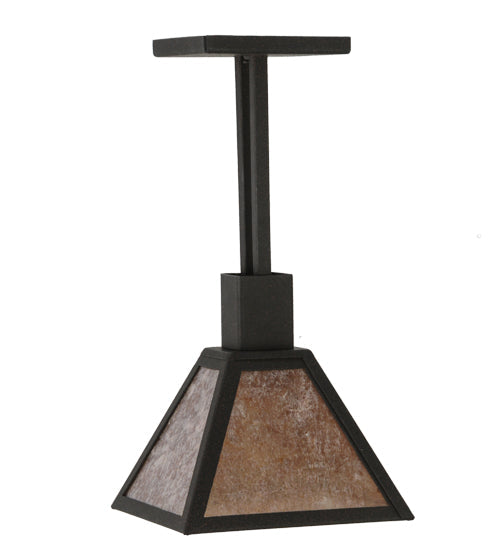 Meyda Lighting Soffe 11" Dark Roast Pendant Light With Silver Mica Shade Glass