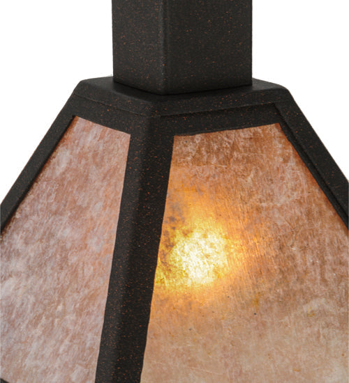 Meyda Lighting Soffe 11" Dark Roast Pendant Light With Silver Mica Shade Glass