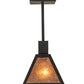 Meyda Lighting Soffe 11" Dark Roast Pendant Light With Silver Mica Shade Glass