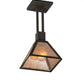 Meyda Lighting Soffe 11" Dark Roast Pendant Light With Silver Mica Shade Glass