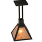 Meyda Lighting Soffe 11" Dark Roast Pendant Light With Silver Mica Shade Glass