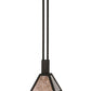 Meyda Lighting Soffe 11" Dark Roast Pendant Light With Silver Mica Shade Glass
