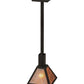 Meyda Lighting Soffe 11" Dark Roast Pendant Light With Silver Mica Shade Glass