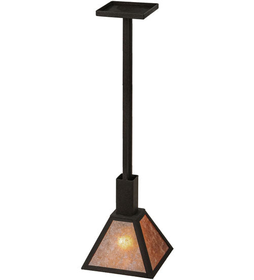 Meyda Lighting Soffe 11" Dark Roast Pendant Light With Silver Mica Shade Glass