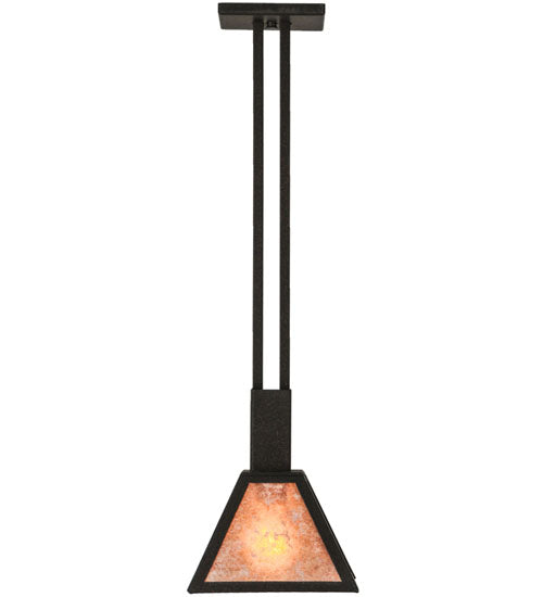 Meyda Lighting Soffe 11" Dark Roast Pendant Light With Silver Mica Shade Glass
