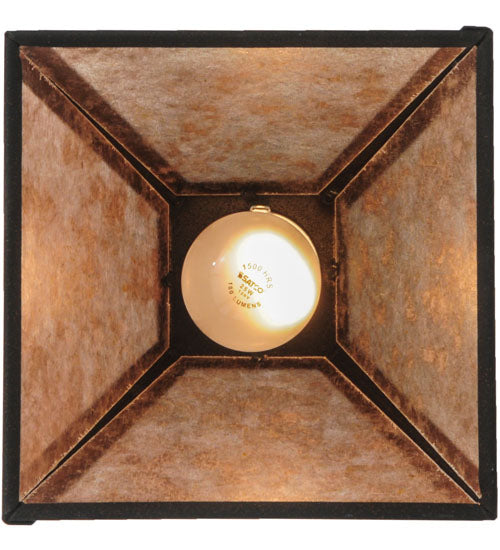 Meyda Lighting Soffe 11" Dark Roast Pendant Light With Silver Mica Shade Glass