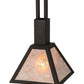 Meyda Lighting Soffe 11" Dark Roast Pendant Light With Silver Mica Shade Glass