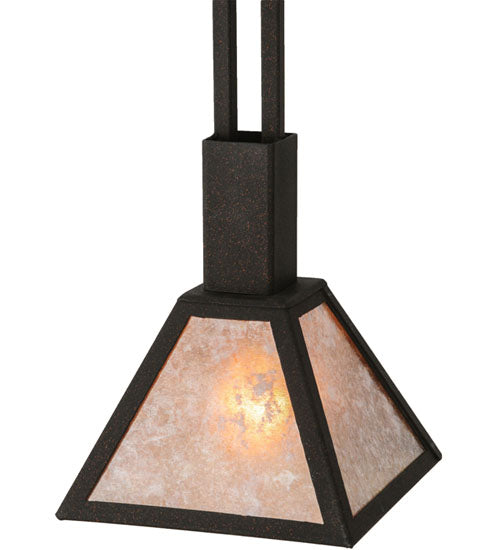Meyda Lighting Soffe 11" Dark Roast Pendant Light With Silver Mica Shade Glass