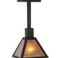 Meyda Lighting Soffe 11" Dark Roast Pendant Light With Silver Mica Shade Glass